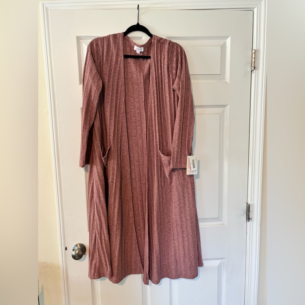 LuLaRoe Soft Ribbed Cardigan in Dusty Rose